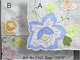 Floral Applique Cotton Handkerchief in Asst. Colors