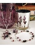 Garnet, Amethyst + Pearl - Necklace, Bracelet, Earrings Set