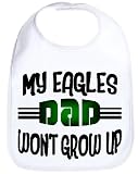 MY EAGLES DAD WON'T GROW UP WILD AND CRAZY FOOTBALL FAN BABY BIB