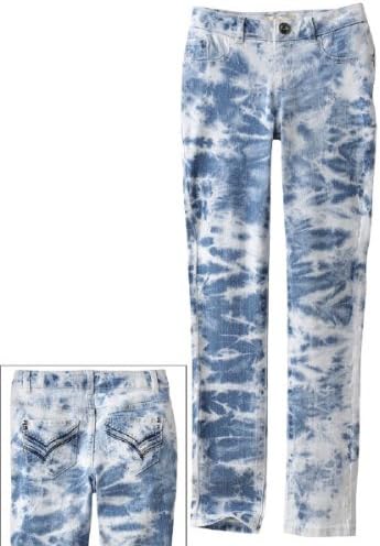 Mudd Big Girls' Plus Extreme Washed Denim Jeggings (Medium)