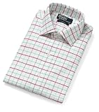 Ralph Lauren Mens White with Pink and Green Checks Dress Shirt