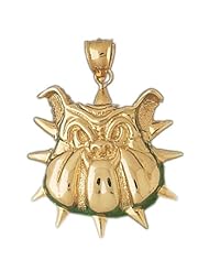 Dazzlers Solid 14k Gold Bulldog Dog Head Charm Pendant Available in three colors from jewelsberry (weights: 8.9 grams only)