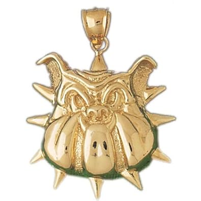 Cheap Girls Jewelry Dazzlers Solid 14k Gold Bulldog Dog Head Charm Pendant Available in three colors from jewelsberry (weights: 8.9 grams only) For Sale