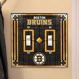 Boston Bruins - NHL Art Glass Double Switch Plate Cover