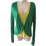 To The Max Womens Sweater Knot Front Dual Rayon Green Lime Large