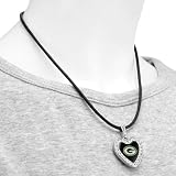 NFL Touch by Alyssa Milano Green Bay Packers Crystal Heart Team Logo Pendant Necklace