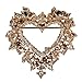 Valdler Heart-Shaped Red Wreath Crystal Brooch Pin for Christmas Theme Party Decoration Gift