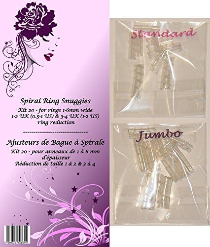 Ring Snuggies, 20 Assorted SPIRAL design (0.5-1 &amp; 1.5-2 US Size Reduction for Rings 1-6 mm Wide)