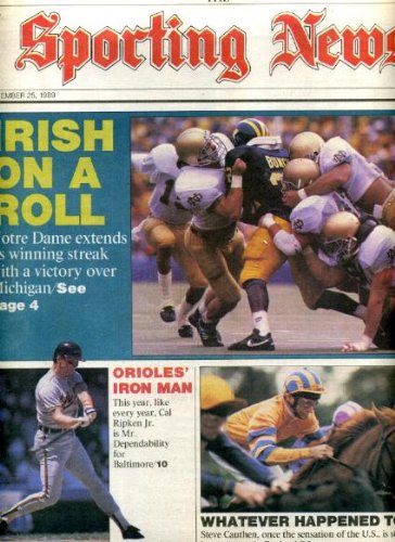 Sporting News September 25 1989 Notre Dame vs Michigan Cover, Cal Ripken Jr./Baltimore Orioles, Steve Cauthen, Raghib (Rocket) Isamail/Notre Dame, Eric Dickerson/Los Angeles Rams