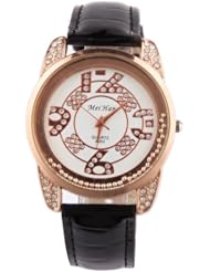 Yesurprise New Quartz Fashion Rose Gold Crystal Rotating Crystal Case Weave Leather Bracelet Girl Woman Wrist Watch Gift Black