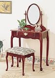Cherry Finish Vanity Set By Coaster Furniture