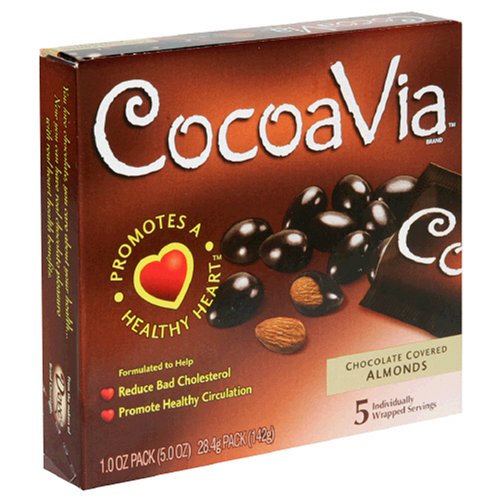 CocoaVia Chocolate Covered Almonds, 5-Ounce Boxes (Pack of 6) by Cocoavia