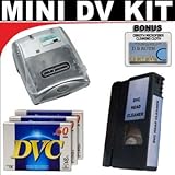 Mini DV Cassette Rewinder + Mini DV Cleaning Cassette + 3 Mini DV Video Cas ....