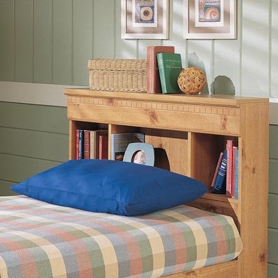Kitchen: Twin Headboard with Bookcase   Pine