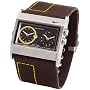 Nike Oregon Series Square Leather Analog Watch - Brown/Black/Pro Gold - WA0054-293