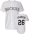 Jeff Francis White Majestic MLB Home Purple Replica Colorado Rockies Jersey