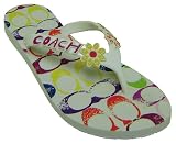 Coach Logo Kerrie Flip Flops White Multi