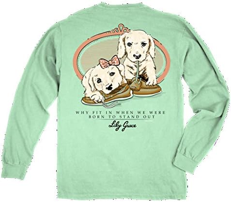 Lily Grace - Boat Shoe Puppies Long Sleeve Classic Pocket Shirt (Small, Island Reef)