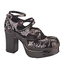 3 1/2 Inch Trendy Gothic Shoes Mary Jane Shoe Multiple Strap Platform Dark Cherry Demonia