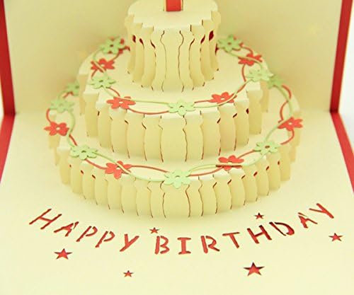 Qubie Popup Paper Card Customized Greeting Words