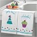 Party Time Embroidered Towels - Set Of 2 By Tag