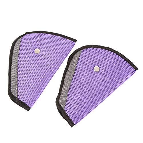 ilovebaby Car Child Safety Cover Harness Pad Comfortable Offers Protection Strap Adjuster Mash Pad Kids Seat Belt Seatbelt Clip Booster Adult Children Air Mesh Fabric Purple