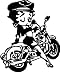 Betty Boop Biker 6 Inch Vinyl Decal Sticker White