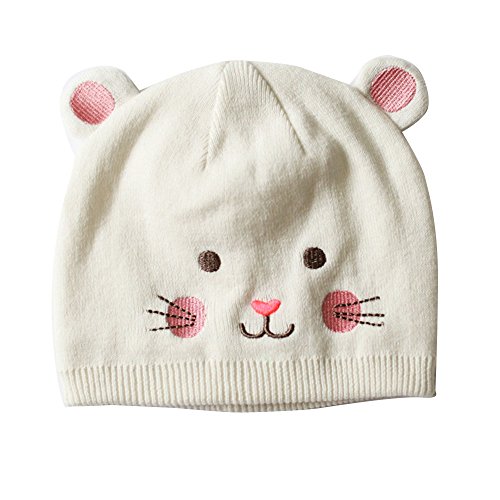 Toubaby Toddler Gilr Winter Animal Model Hats Lovely Cat Hat White 0-4t