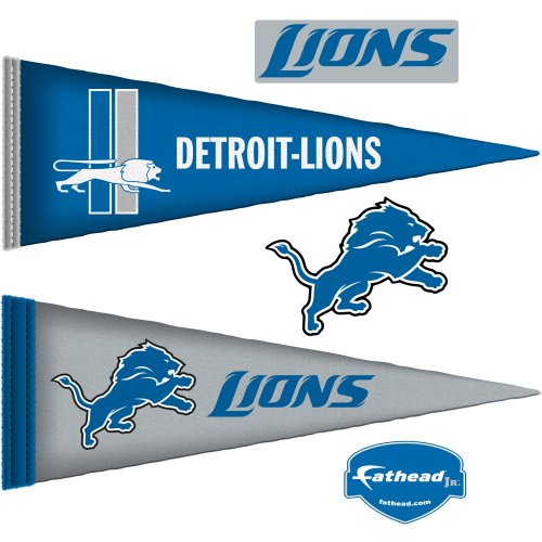 NFL Detroit Lions Junior Logo Pennants Wall Graphic