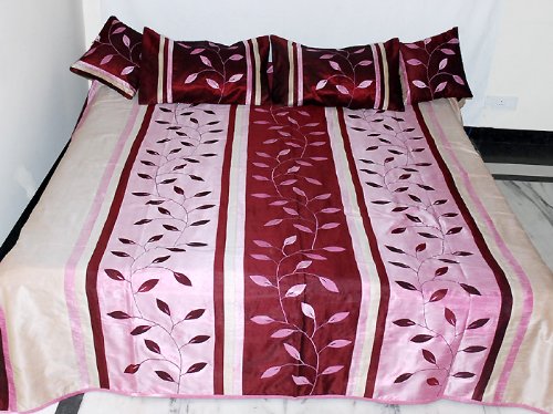 Silk Bedspread bed sheet with Pillow & Cushion Covers