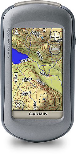 Garmin Oregon 400t Handheld touchscreen GPS navigator with topographic map and 3D perspective