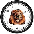 Lion (Male) Cat Wall Clock by WatchBuddy Timepieces (Black Frame)