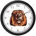 Lion (Male) Cat Wall Clock by WatchBuddy Timepieces (Black Frame)