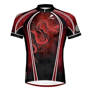 Buy Primal Wear Red Dragon Shortsleeve Cycling Jersey - Your Choice of Size with DeFeet Black Flame Sox