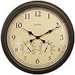 Chaney 24" Indoor/Outdoor Copper Patina Wall Clock with Temperature & Humidity