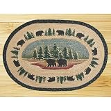 EarthRugs 90-549 Wilderness Bear Novelty Rug Size: Oval 20" x 30"