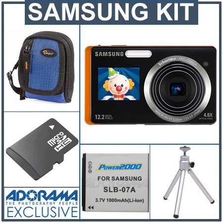 Samsung DualView TL225 Digital Point & Shoot Camera Kit, Orange with 4 GB Micro SD Memory Card,,Camera Case, Table Top Tripod , Spare SLB 07A Type Battery 51AX0E7ZlnL. SL500 Samsung DualView TL225 Digital Point & Shoot Camera Kit, Orange with 4 GB Micro SD Memory Card,,Camera Case, Table Top Tripod , Spare SLB 07A Type Battery