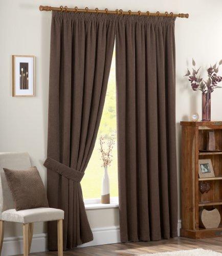 J Rosenthal & Son Ltd Dreams 'n' Drapes Thermo-Vorh&auml;nge Chenille, 7,6&nbsp;cm Gardinenband, 229&nbsp;x&nbsp;137&nbsp;cm, schokobraun