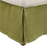 Williamsburg William and Mary Matelasse Queen Bedskirt, Moss Williamsburg William and Mary Matelasse Queen Bedskirt, Moss
