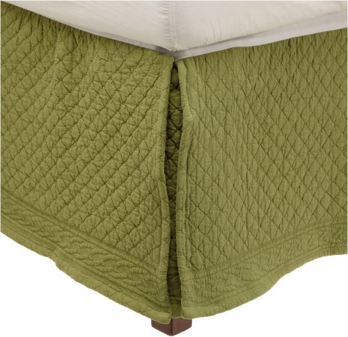 Williamsburg William and Mary Matelasse Queen Bedskirt, Moss