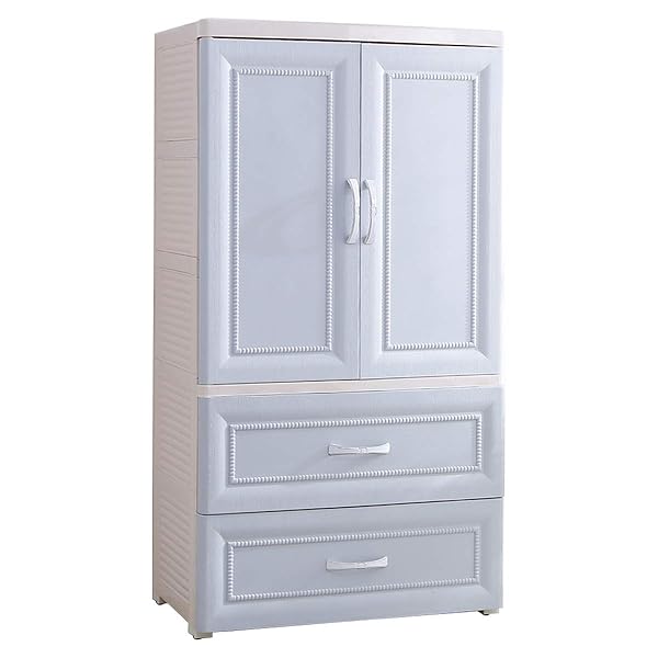 Nafenai Plastic Wardrobe Closet With Door And Drawers Small
