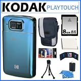 Kodak PlayTouch HD Video Camera REFURBISHED in Teal + 8GB Accessory Kit