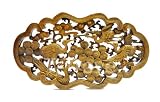 Oval Cranes Wood Carving