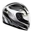 Raptor Full Face Helmet with Graphic (Black/White/Silver, X-Large)