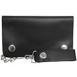 Daxx Leather Mens Snap Closure Wallet With Chain