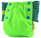 Antsy Pants Pull-Up Cloth Diapers AIO / Pocket Reusable Toddler Diaper / Training Pant - Bright Green with Blue sides, size 4T