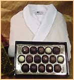 Organic Truffles In Red Wooden Lacquer Box 16 Piece & Microfiber and French Terry Robe