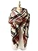 Zando Soft Warm Tartan Plaid Scarf Shawl Cape Blanket Scarves Fashion Wrap Light Red