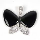 Silver Cubic Zirconia Stone Pendants, Size: 32mm (1.3 inches)