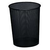 Rolodex 22351 Mesh round wastebasket, 11-1/2 diameter x 14-1/4h, black